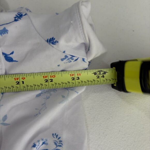 Loft Pajama Top Women's XL Blue Floral Button Up Collared Short Sleeve - Picture 8 of 9